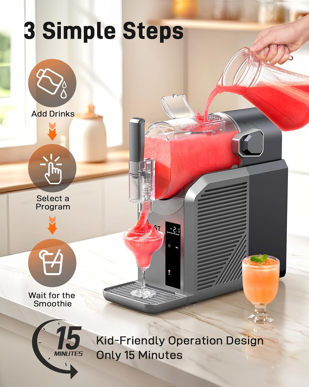 UHOST Slushie Machine - Frozen Drink Maker with 7 Preset Programs